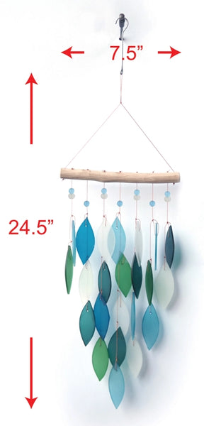 Diamond Blue Glass Windchime