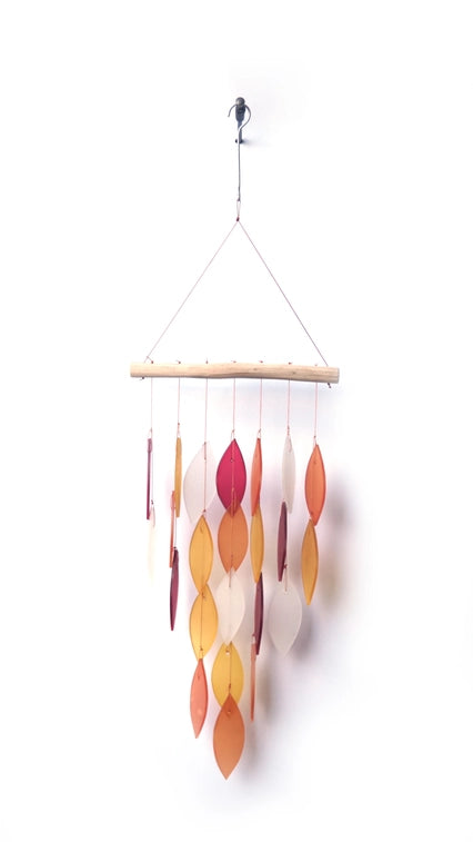 Diamond Red Glass Windchime