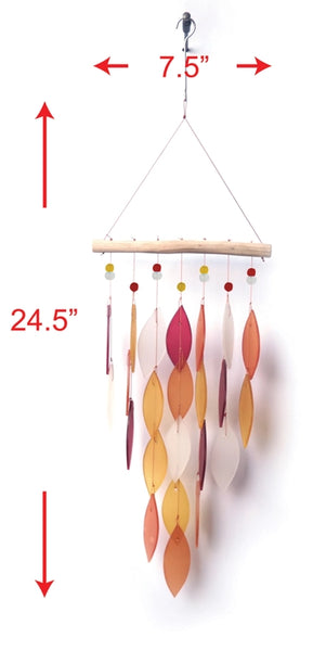 Diamond Red Glass Windchime