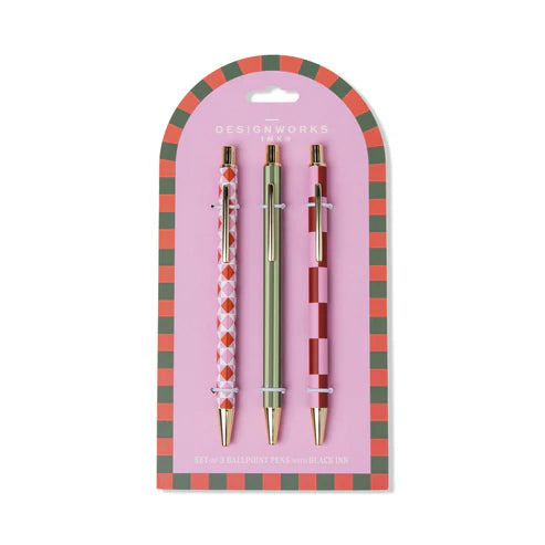 Diamond, Stripe & Check A Dopo Pen Set