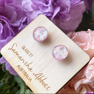 Pink Shimmer Earrings | Samantha Abbott Glass