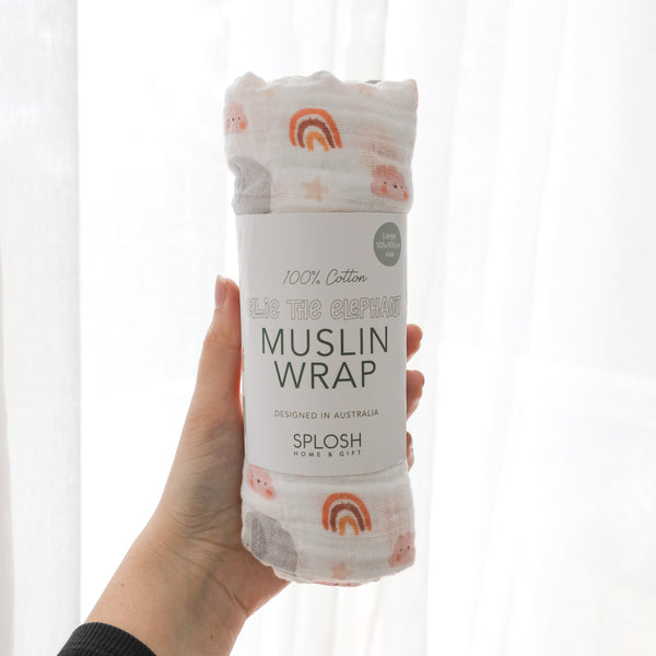 Elephant Muslin Wrap