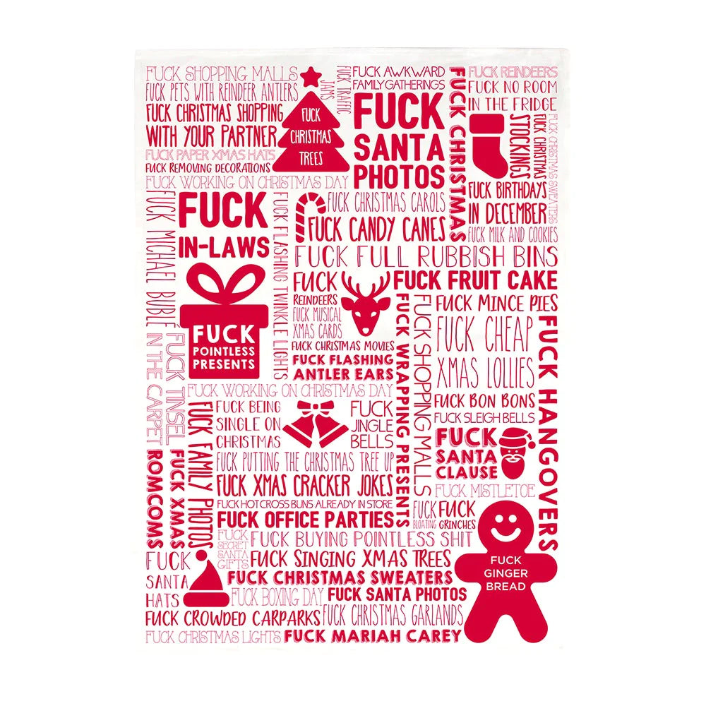 F Word Christmas Tea Towel