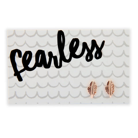 Rose Gold Feather Studs