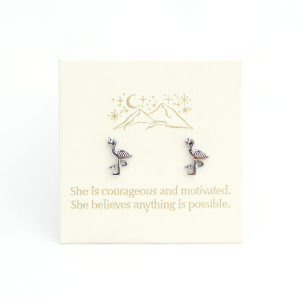 Flamingo Silver Inspiration Earrings
