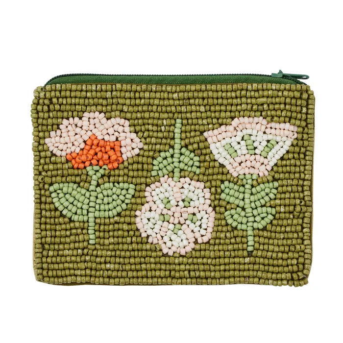 Freya Flower Beaded Pouch