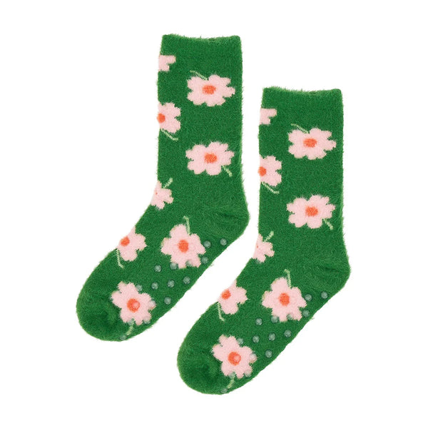 Fuzzy Flower Bed Socks