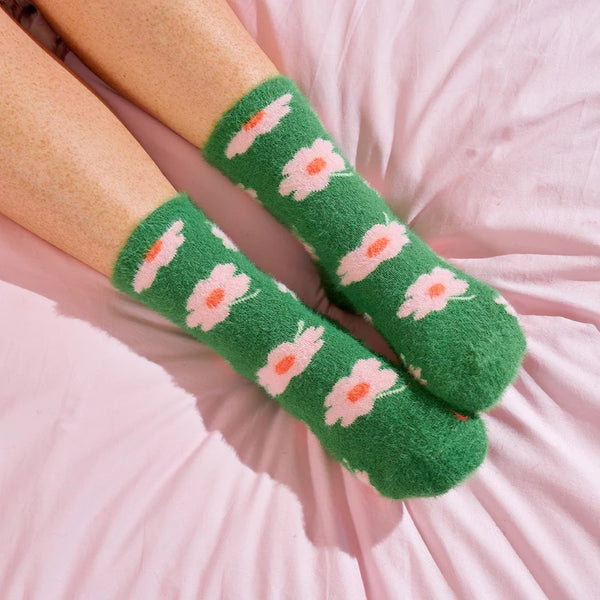 Fuzzy Flower Bed Socks
