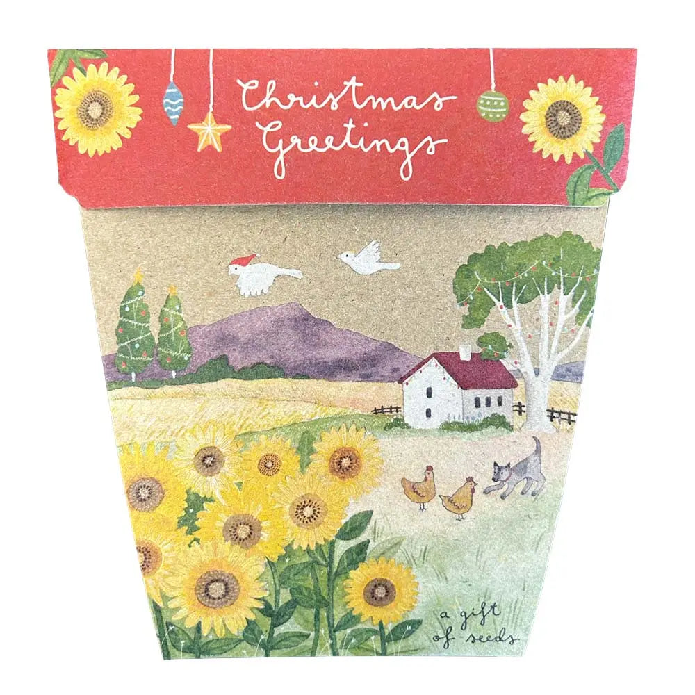 Sunflowers Gift of Seeds Christmas Card