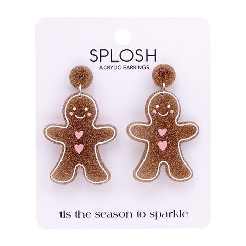 Gingerbread Man Christmas Earrings