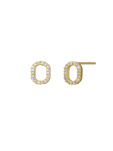 Gold Crystal Oval Studs | Tiger Tree