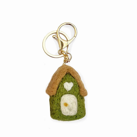 Felt House Keychain | Green