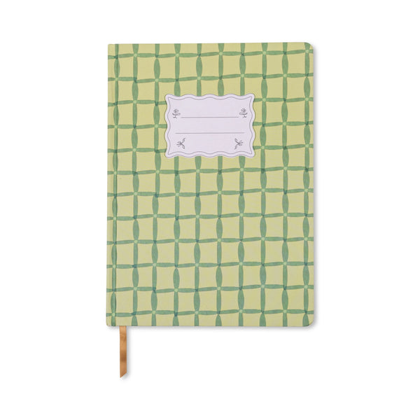 Green Lattice Large Tulip Journal