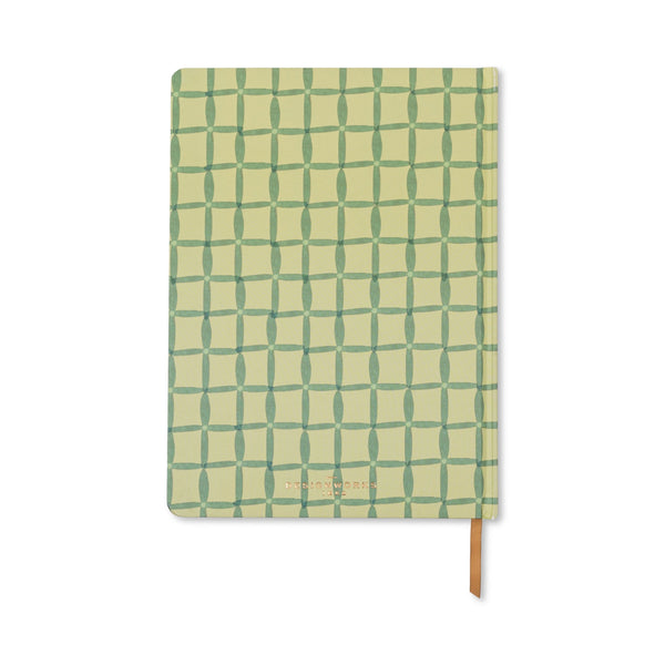 Green Lattice Large Tulip Journal