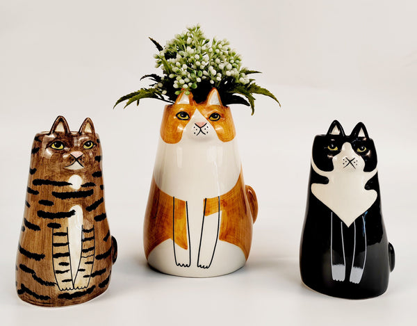 Orange Cat Vase | 16cm