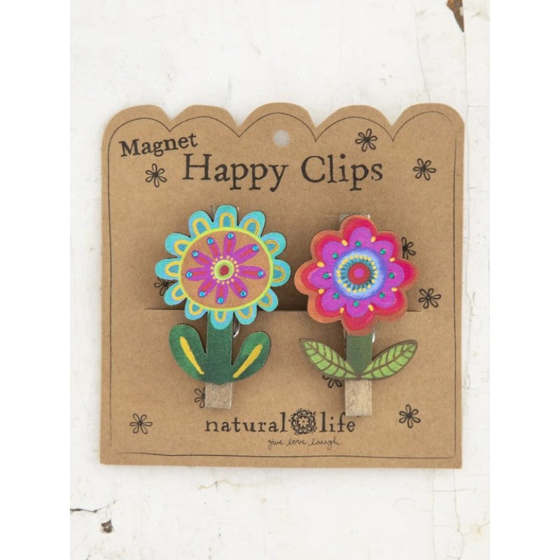 Flower Happy Clip Magnets