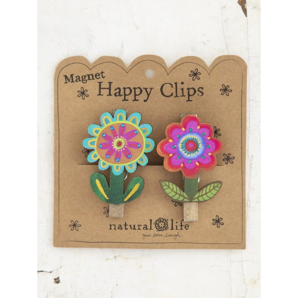 Flower Happy Clip Magnets