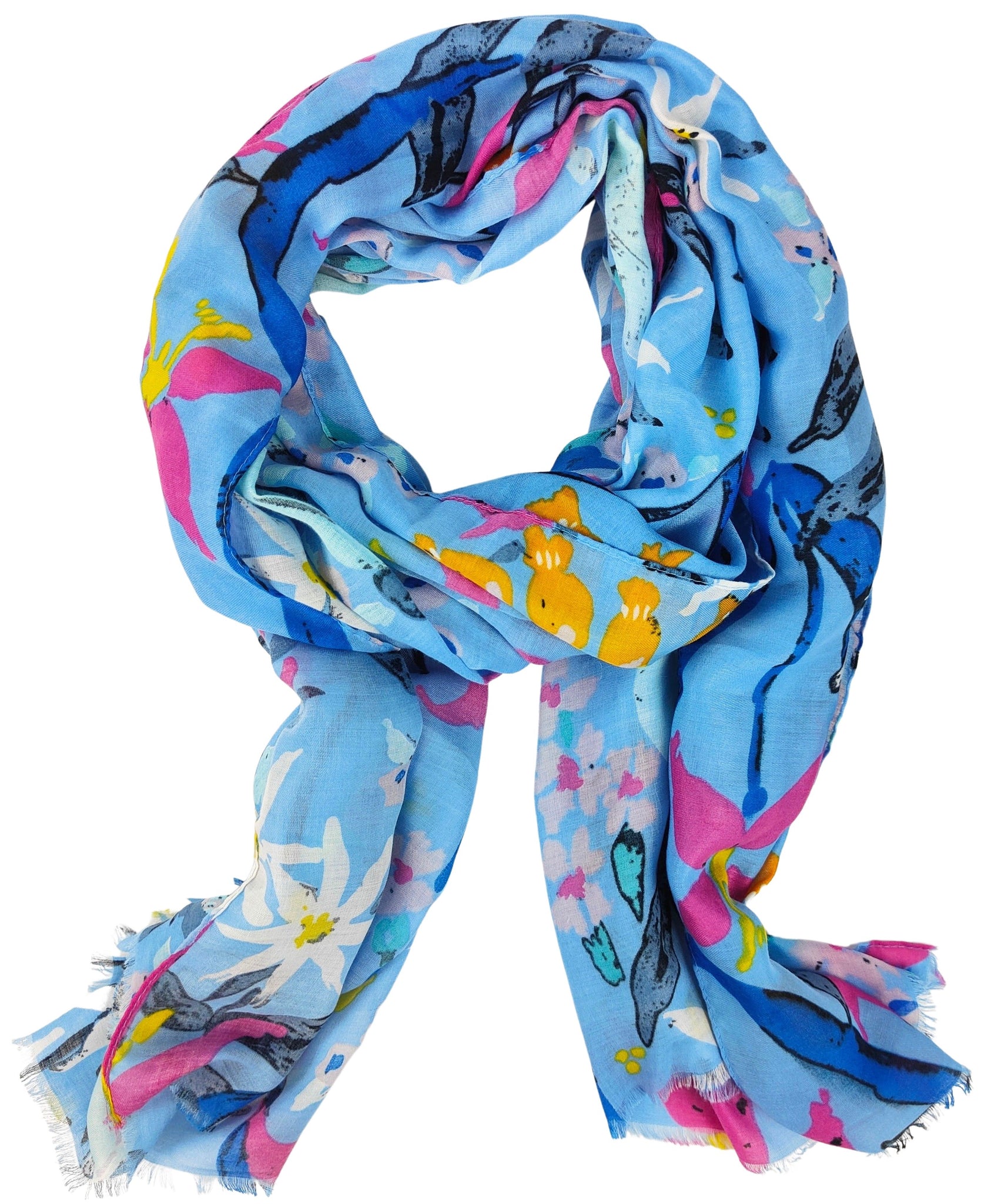 Ivy Floral Scarf | Blue