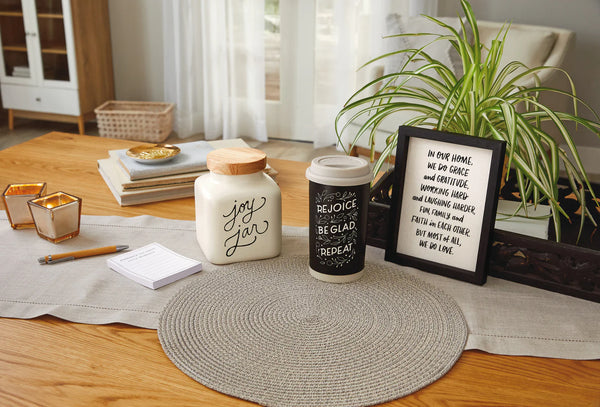Ceramic Joy Jar & Notepad Set