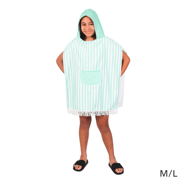 Kids Hooded Towel Poncho | Mint