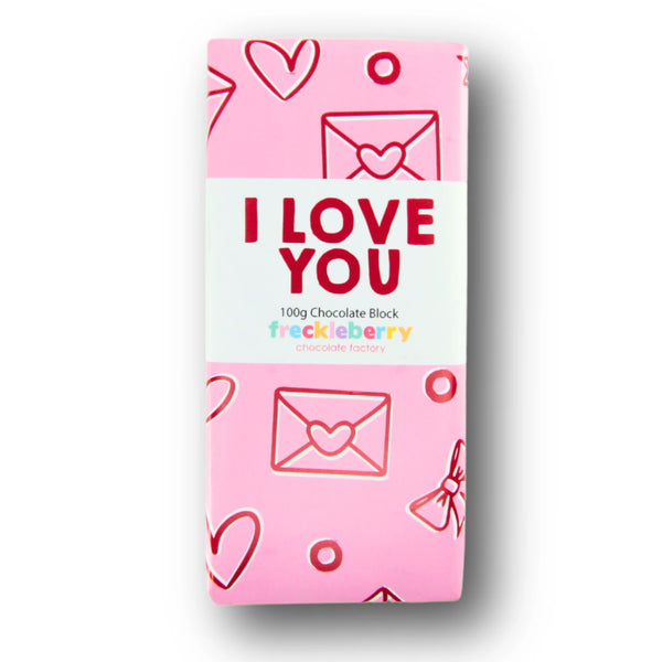 Freckleberry I Love You Chocolate Block | 100g