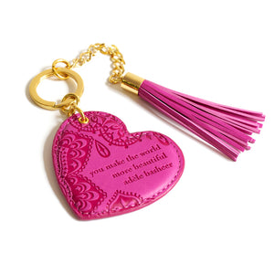 Heart Keyring | Magenta