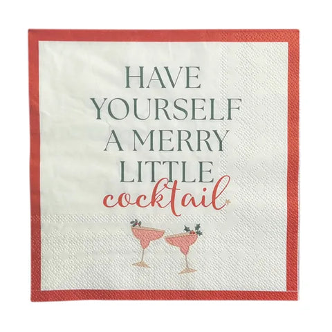 Merry Cocktail Christmas Napkins