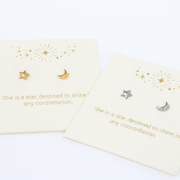 Moon & Star Gold Inspiration Earrings