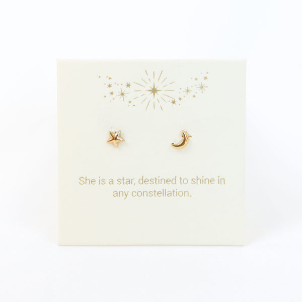 Moon & Star Gold Inspiration Earrings