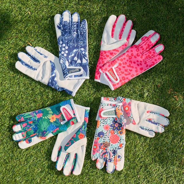 Navy Natives Garden Gloves