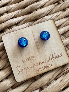 Navy Blue Glass Studs | Samantha Abbott