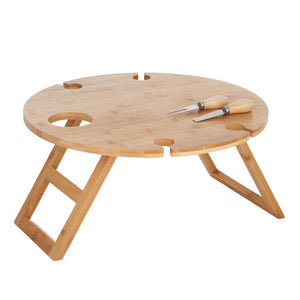 Bae Bamboo 4 Person Picnic Table & Cheese Knives