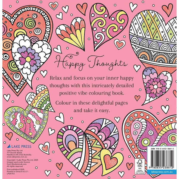Positive Vibes Happy Thoughts Colouring Book