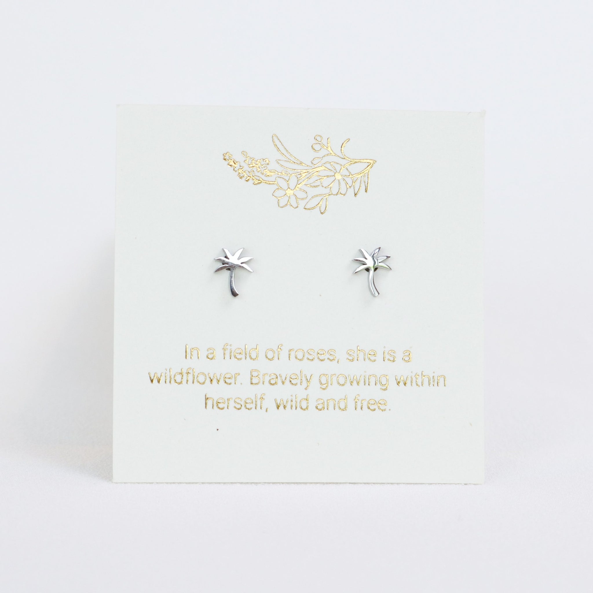 Palm Tree Silver Inspiration Earrings