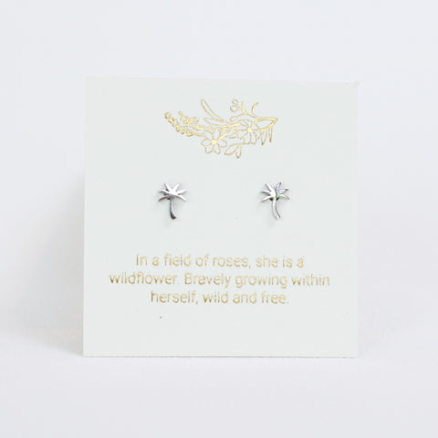 Palm Tree Silver Inspiration Earrings