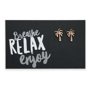 Rose Gold Palm Tree Studs