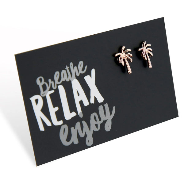 Rose Gold Palm Tree Studs