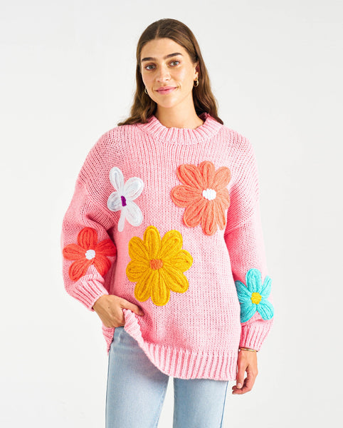 Pink Daisy Knit Jumper