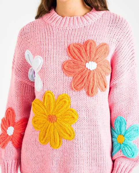 Pink Daisy Knit Jumper
