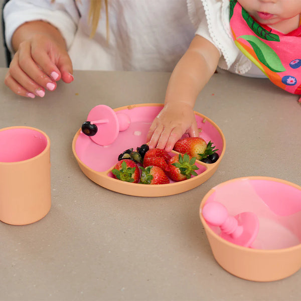 Silicone Two Tone Dinner Set | Pink