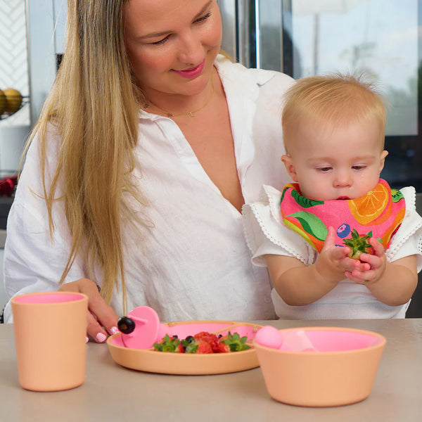 Silicone Two Tone Dinner Set | Pink