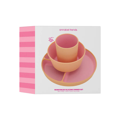 Silicone Two Tone Dinner Set | Pink