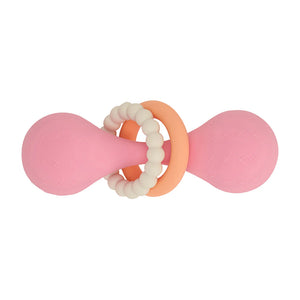 Silicone Dumbbell Rattle | Pink