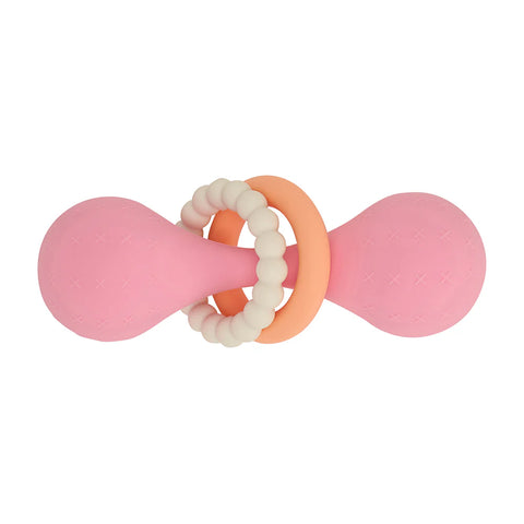 Silicone Dumbbell Rattle | Pink