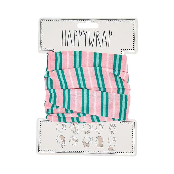 Pink & Green Stripe Hair Happy Wrap