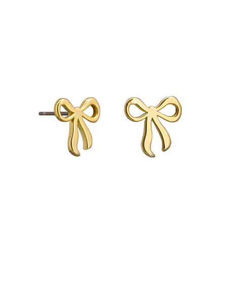Gold Pippa Bow Studs | Tiger Tree