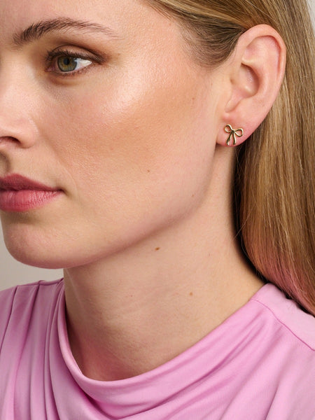 Gold Pippa Bow Studs | Tiger Tree