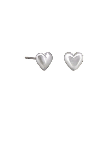 Silver Heart Studs | Tiger Tree