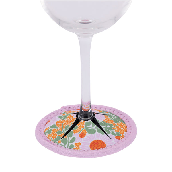 Spring Floral Wine Glass Coaster | Purple