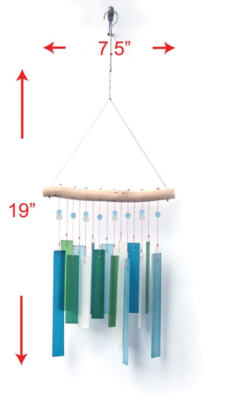 Recto Blue Glass Windchime